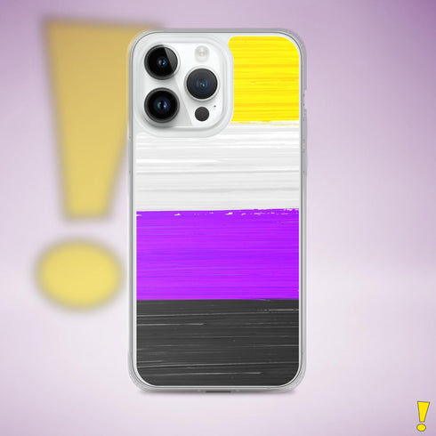 Nonbinary Pride Flag Paint Strokes Clear Case for iPhone®